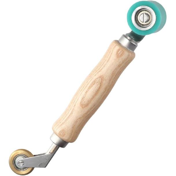 Hand Pressure Silicon Tarpaulin Banner Welding 40mm Seam Roller Decking Membrane Smoothing Seam Roller Tool PVC/TPO/EPDM Roofing Tape