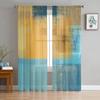 Abstract Oil Painting Orange Color Sheer Curtains For Living Room Bedroom Home Decor Kitchen Tulle For Windows Voile Drapes