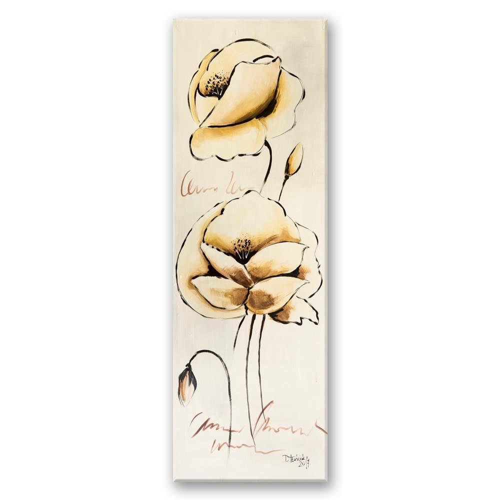 Canvas print, Gold painted flowers