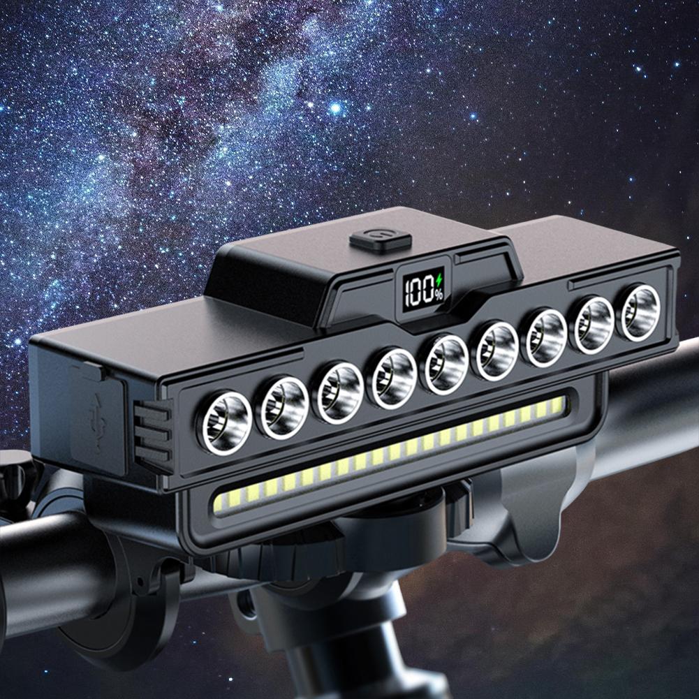 1600LM High Brightness LED Bike Light 4000mAh Power Display Bicycle Lights Type-C USB Charging Night Riding Safety Warning Lamps