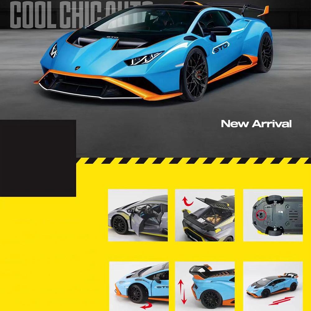 1/24 масштаб Lambor Hurricane STO, игрушечный автомобиль, образец голоса и коллективная игрушка, подарок на день рождения