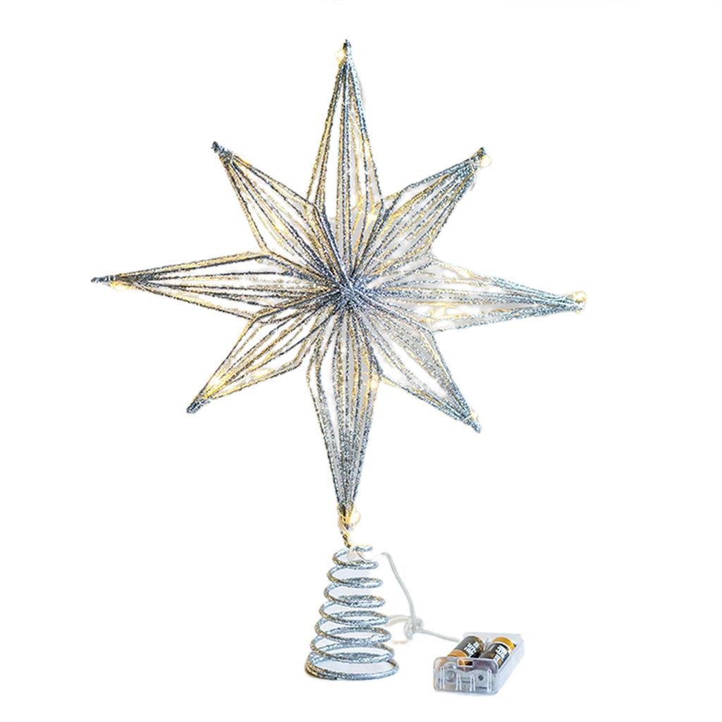 Christmas Tree LED Star Tree Toppers Battery Operated Treetop Decoration Christmas Decoration String Ornament New Year