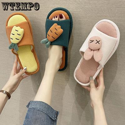 Льняные тапочки, женские летние домашние нескользящие сандалии с мягкой подошвой и защитой от запаха, женские и мужские тканевые тапочки, обувь для пар на четыре сезона