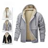 Fleece Lining Winter Hoodie Mens Sherpa Jackets Windproof Full Zip Warm Coats Climbing Hooded Casual Outwear Sportswear
