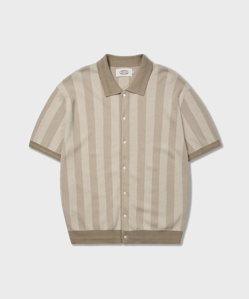 AMFEAST Mojito Herringbone Knit Shirt Beige