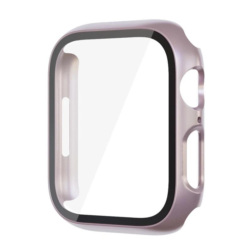 Стекло+Чехол для Apple Watch корпус 44мм 40мм 45мм 41мм 42мм 38мм ремешок Защитное стекло iwatch series 9 8 7 SE 3 корпус Аксессуары