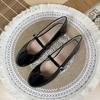 Fashion Flat Shoes Women's Spring Summer Casual Mary Jane Shoes Retro Shallow Round Toe Patent Leather Large Size Women's Shoes 42 43