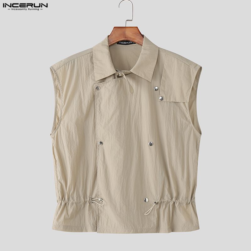 INCERUN Мужские повседневные комплекты из двух предметов: безрукавка и длинные брюки-карго