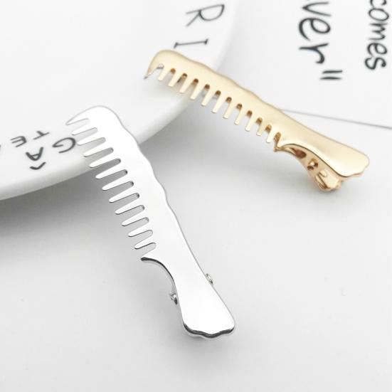 Прекрасная металлическая заколка для волос в стиле расчески, боковой зажим для женщин и девочек, аксессуары для головных уборов