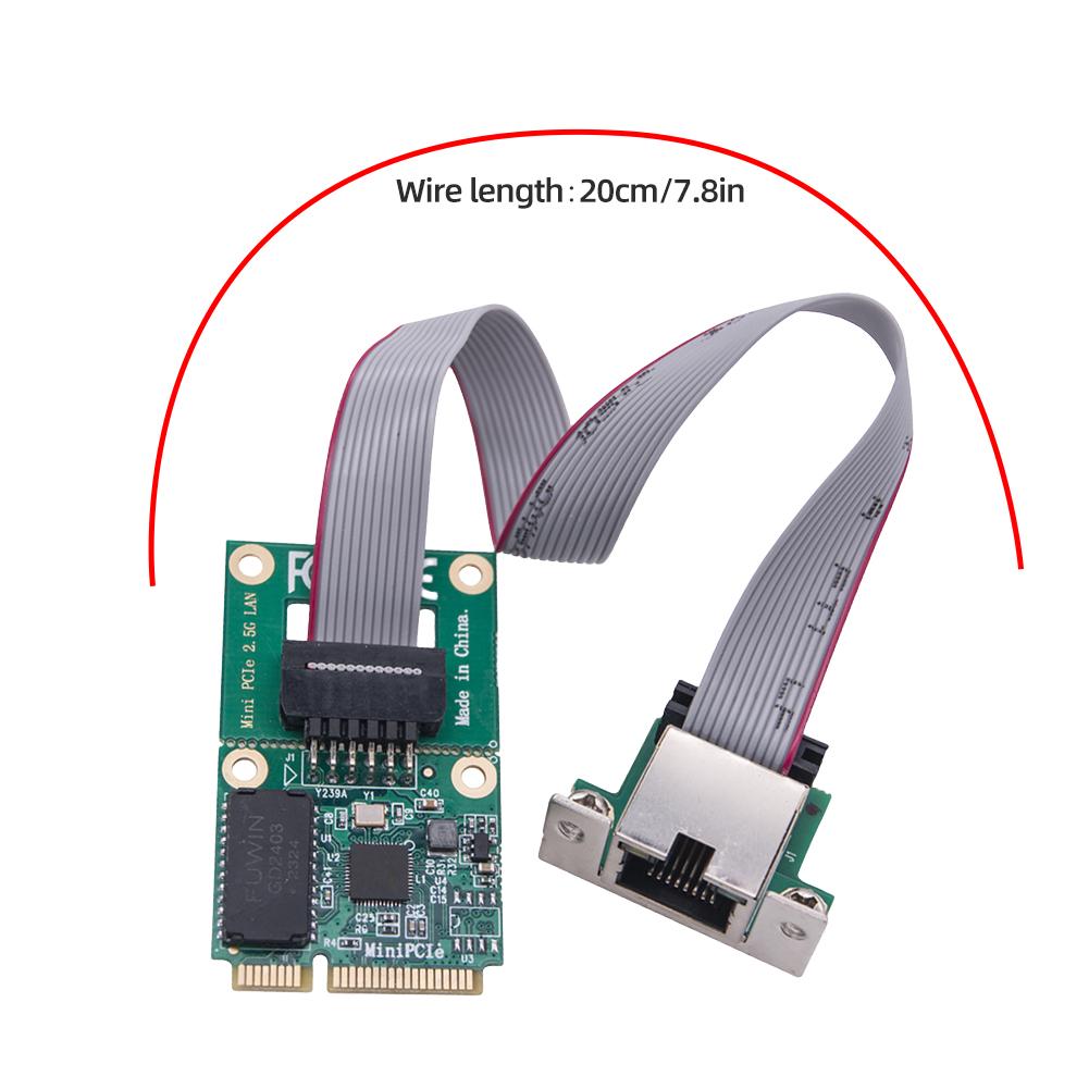 M.2 Gigabit Ethernet Network Card 2.5G/1000/100Mbps M2 RJ45 Lan Adapter RTL8125BG Chip Network Adapter Mini PCIE