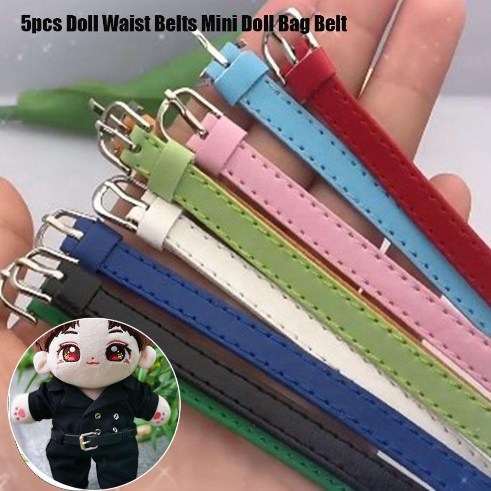 5pcs 8*220mm/10*220mm Doll Waist Belts Artificial Leather Toy Doll Collar 20cm Cotton Dolls