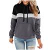 Ladies Hooded Plaid Print Long Sleeve Sweatshirt Loose Women Drawstring Sweatshirt