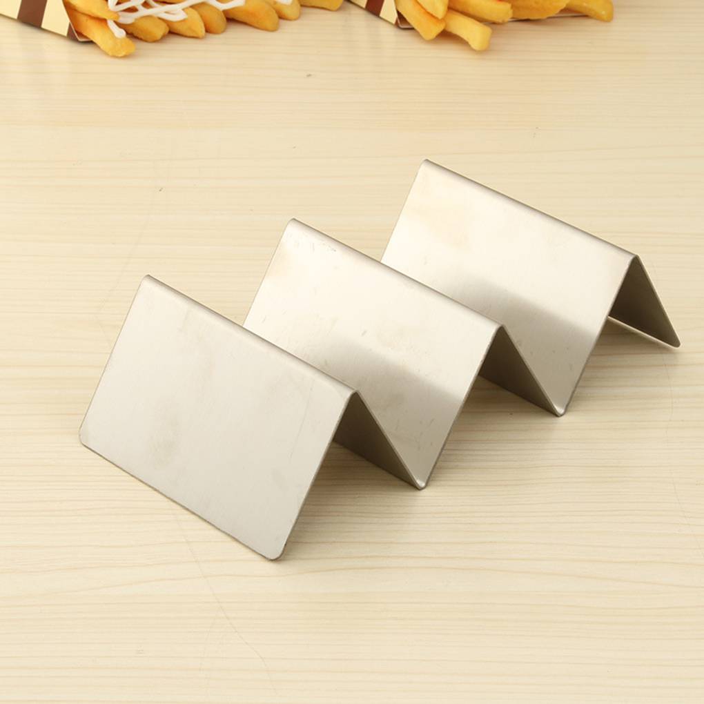 Wave Shape Stainless Steel Taco Display Stand Up Holder Rack Shell 1-4 Tacos