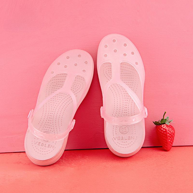 Fashion 2024 New Women's Sandals Summer Transparent Baotou Hole Shoes Nurse Shoes Beach Shoes Jelly Sandals and Slippers Mules