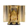 Buddha Statue Kobo Daishi with Zushi Kukai Takaoka Copperware Daishi (gold Plated/24k Gold) _ "Shingon Buddhism" (Kobou Z)