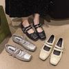 Fashion 2025 Designer Spring Women Mary Jane Shoes Fashion Square Toe Ladies Comfort Soft Sole Flats Women's Comfort Ballerinas Shoes