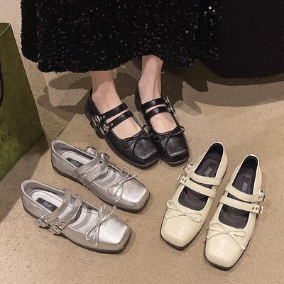 Мода 2025 Дизайнерские Весенние Женские Туфли Мэри Джейн Модные С Квадратным Носком Женские Удобные Мягкие Балетки на Плоской Подошве Женские Удобные Балетки