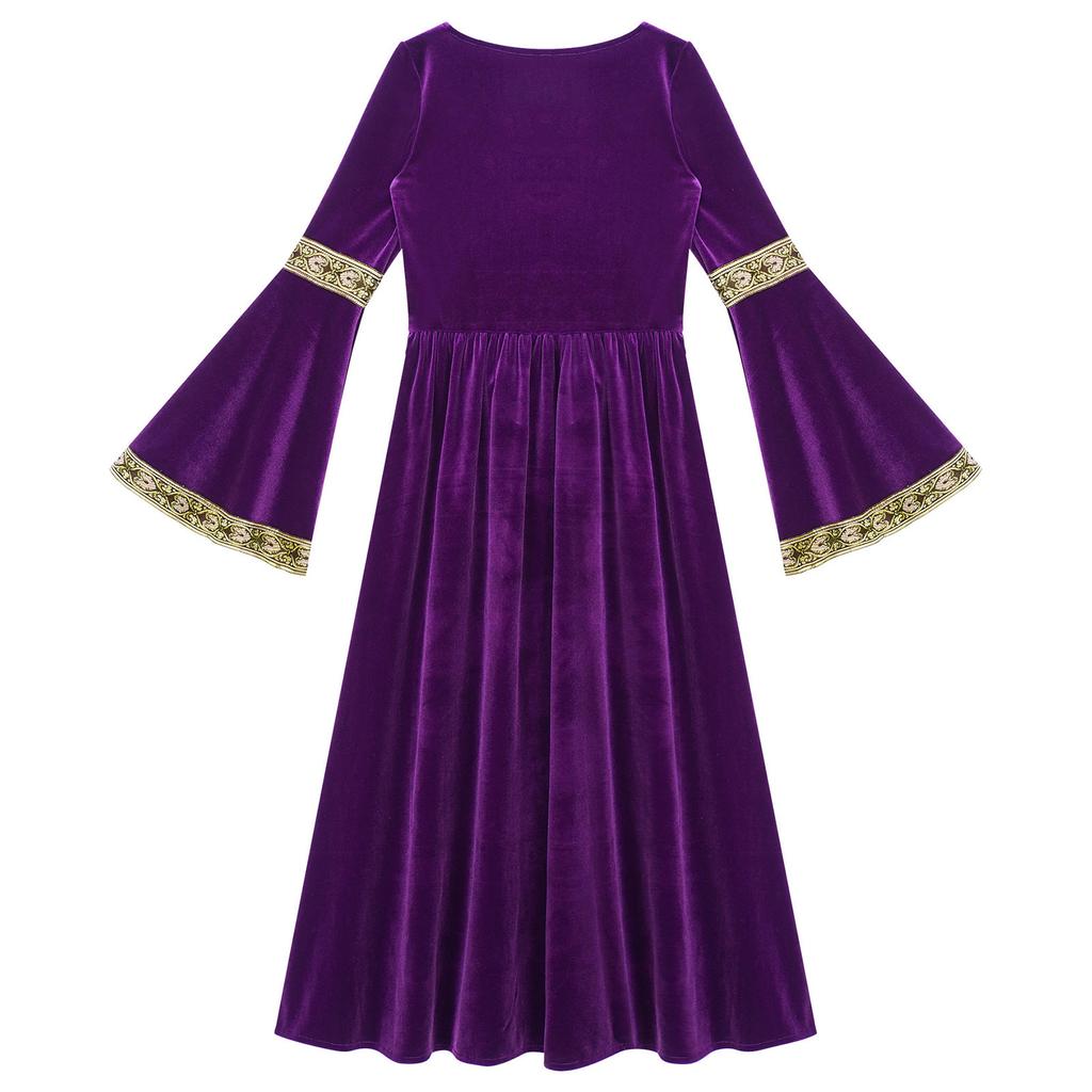 Girls Medieval Princess Costume Renaissance Costume Robe Retro Gown Dress for Halloween Cosplay Dress Up