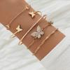 Bohemian Butterfly Crystal Bracelets: 5-Piece Set for Women