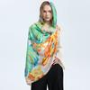 Spring Summer Lady Fashion Printed Satin Thin Scarf Female Beach Loose Colorful Shawls Outdoor Travel Sun Protection Silk Scarf