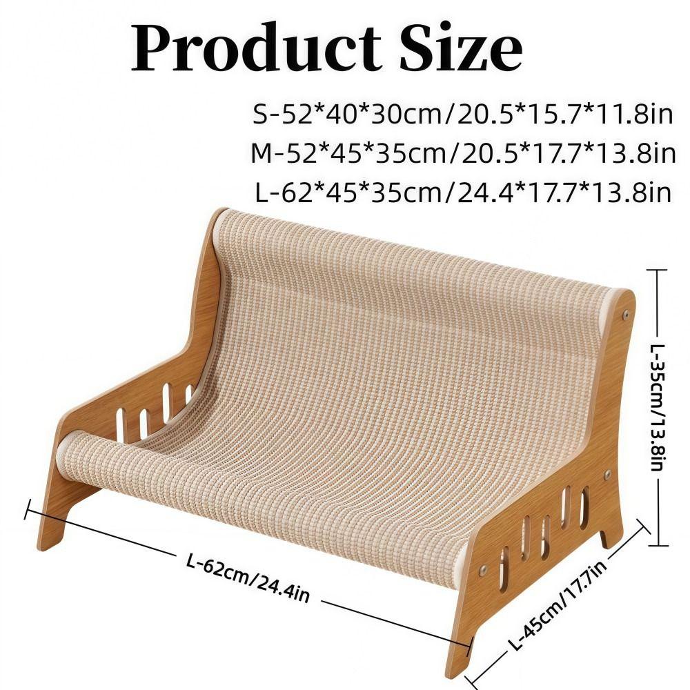 Веселое кресло-игрушка для кошек 3 в 1, встроенное джутовое одеяло, лежанка для кошек, деревянный износостойкий кошачий диван для игр/сна кошки