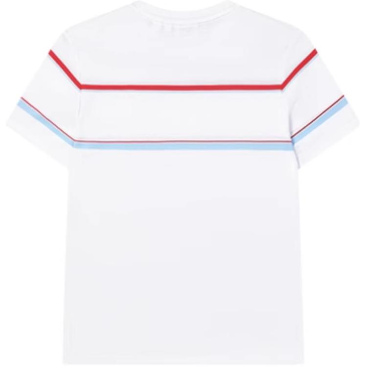 Fila Изумрудная серия Полосатая футболка с круглым вырезом Повседневная с надписью с коротким рукавом Женские футболки Белая F11W434105F-WT