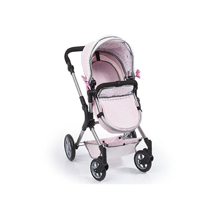 Landau Poupée - REIG - Paseo Urban Neo Rose - Poignée Ajustable - Combi Cabriolet
