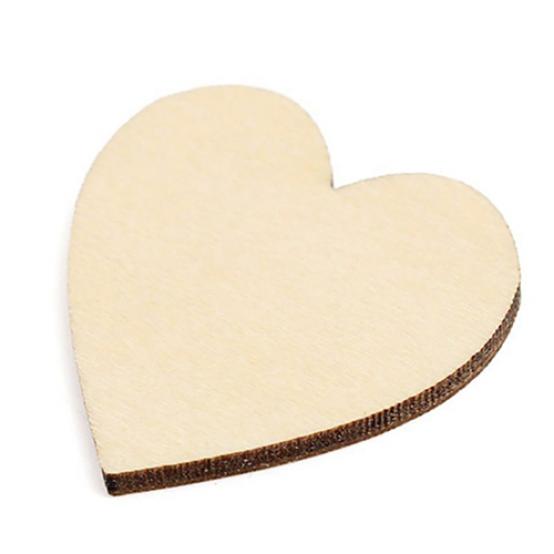 50 Pcs Wooden Love Heart Shape DIY Hanging Heart Plain Decoration Crafts AVE