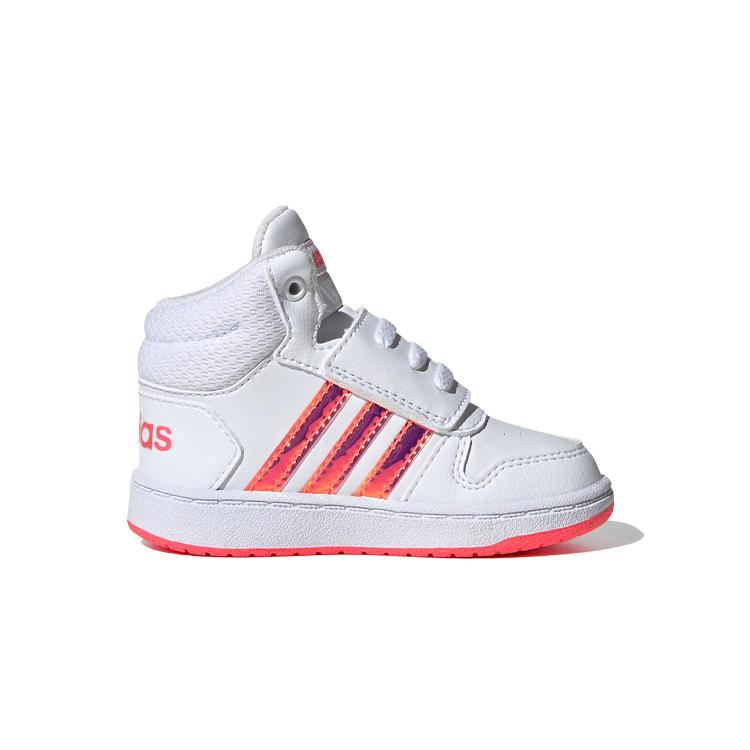 adidas Кроссовки Neo Hoops 2.0 Mid Нескользящие Средняя высота Кеды для скейтбординга Белый Розовый Младенцы и Малыши FW7609