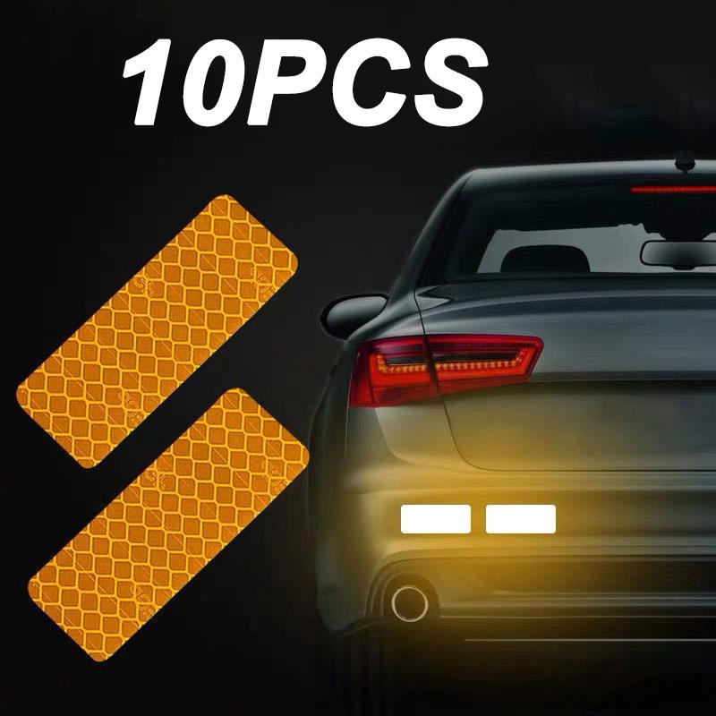 10 шт. Светоотражающая наклейка для автомобиля и мотоцикла Светоотражающая предупреждающая лента против столкновений для украшения багажника автомобиля