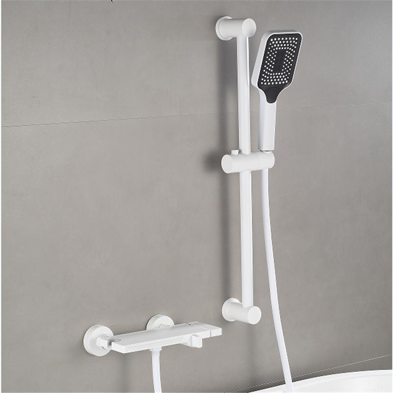 Серый комплект для душа для ванной, горячая и холодная вода, черный смеситель для душа для ванной комнаты, хромированный комплект для душа со скользящей штангой из латуни