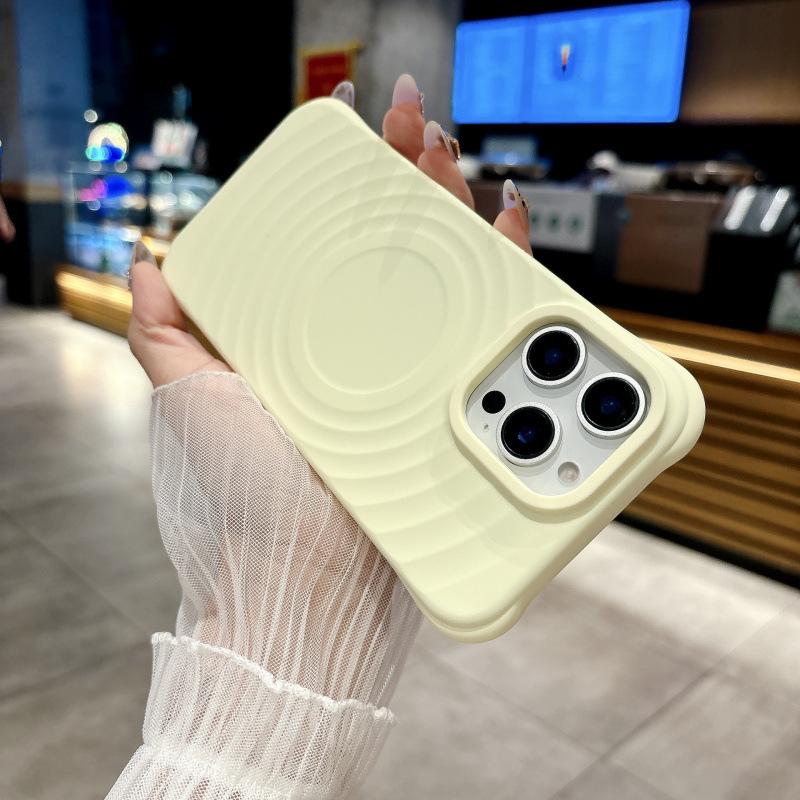 Магнитный чехол для телефона Apple 17 Pro Max, жидкий силикон, текстура волны, полное покрытие, защита от падений, подходит для Apple 16.