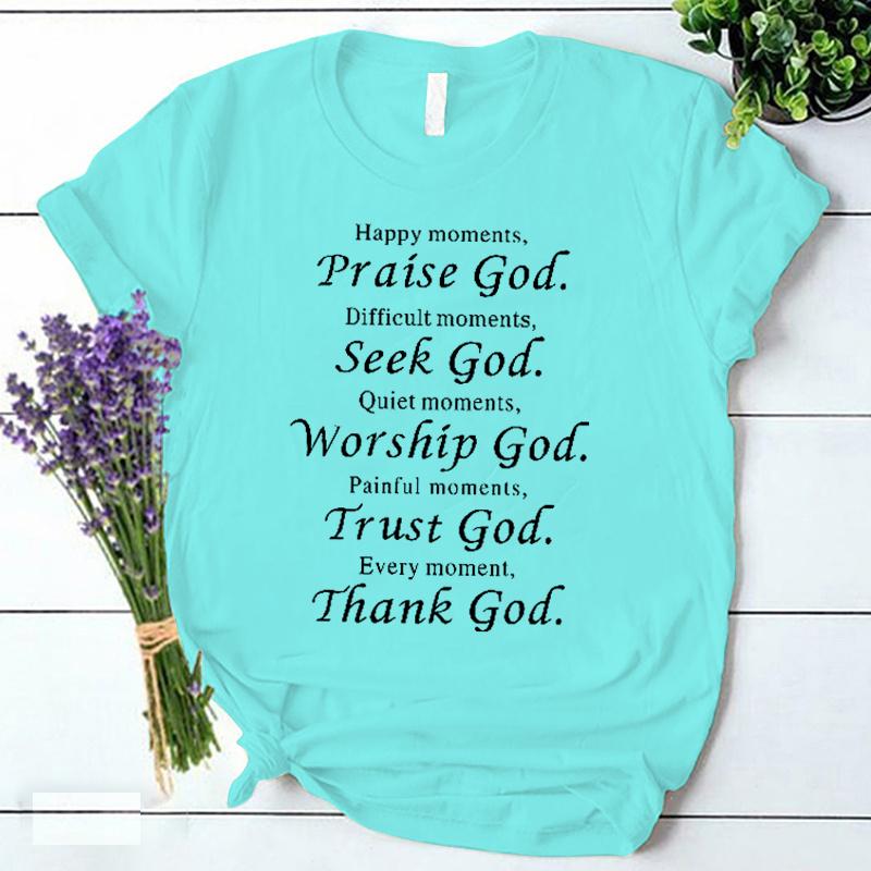 Trust God Thank God Harajuku Tshirt Lovely Faithful Vintage Clothes High Street Kpop Tees 90s Trend Graphic T Shirts Camisetas
