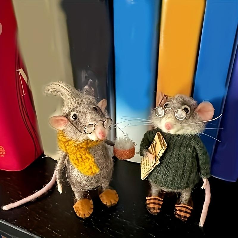 Милая мышка ручной работы из иглопробивного войлока, игрушка, сделай сам, поделка из войлока в виде животного для детей и взрослых