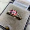 Elegant Square Red Zircon Ring Exquisite Fashion Gold Color Metal Inlaid White Zircon Stones Wedding Ring Engagement Jewelry