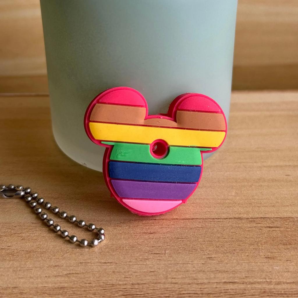 1&2 Pcs Cartoon Keychain Stitch Minnie Key Chains Spider Cartoon Man Cat Key Cover Caps Car Keychain Key Ring Holder Women