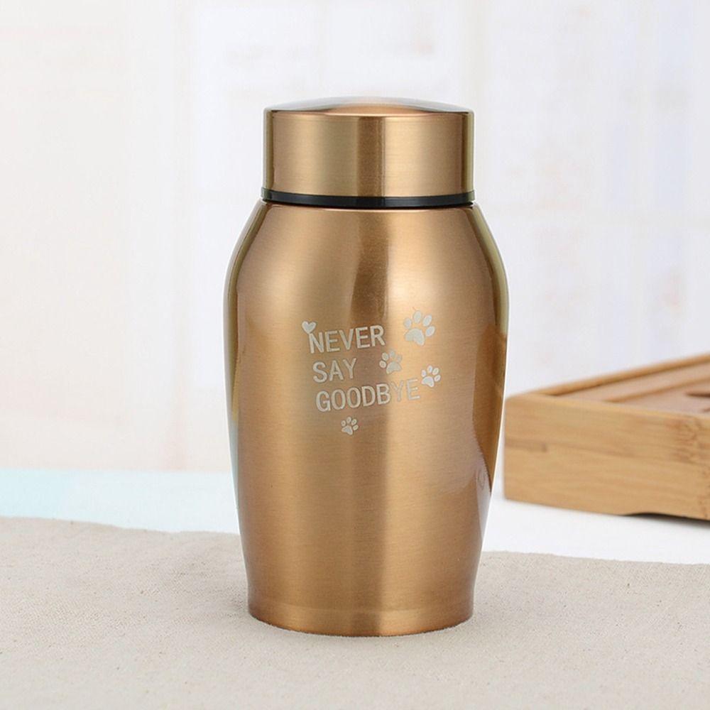 Pet Paw Print Funeral Urn for Pets Stainless Steel Dog Cat Cremation Urns Pet Supplies