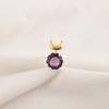 Круглое Натуральное Аметистовое Серебро 925 пробы Заявление Помолвочное Подарочное Кольцо Ювелирное изделие RR-58-15