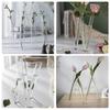 3/4 Transparent Test Tube Glass Vases for Creative Floral Arrangements Plant Container for Home and Office Desk Decors