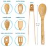 BlauKe® Wooden Kitchen Utensils Set of 7 – Bamboo Cooking Utensils for Non-Stick Cookware – Wooden Spatulas for Cooking, Wooden Spoons