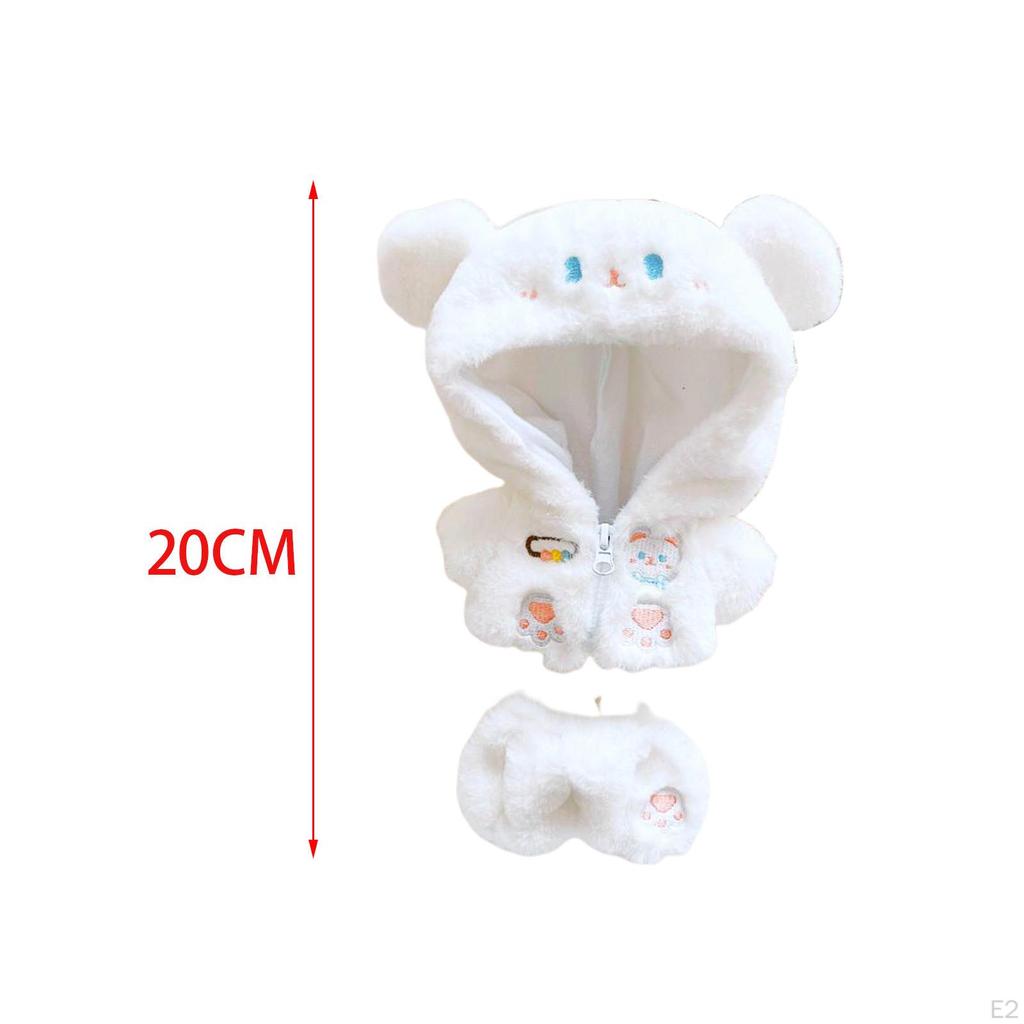 20 см / 7,8 дюйма плюшевая кукольная одежда, комплект из пальто и брюк на молнии, ручная работа, нарядная одежда