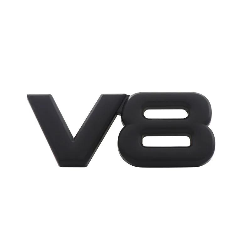 3D Premium V8 Engine Displacement Emblem For car Side Wing Hood Fender trunk Rear Bonnet Decal Nameplate Badge Sticker