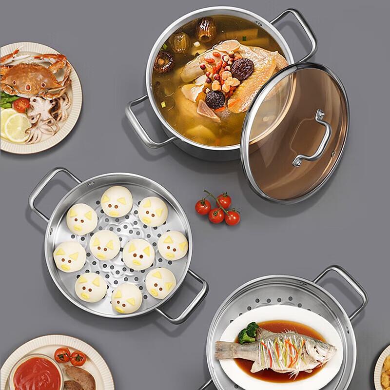 Kangbach 28cm 3-Layer Stainless Steel Steamer Pot