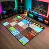 Коврик-мат Pixel Block - Декор ковра для игровой комнаты, спальни, игровая, разноцветный блочный узор, противоскользящий, мягкий, домашний декор