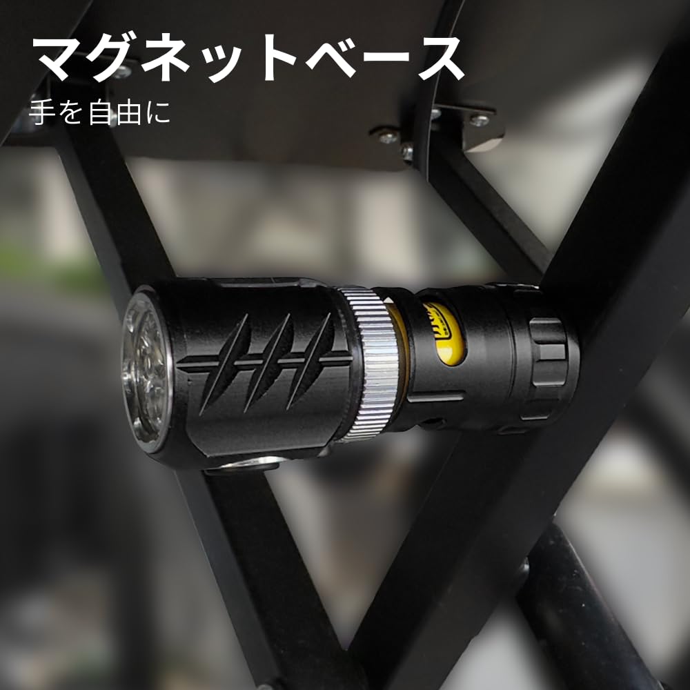 WARSUN FXXF Rechargeable Magnetic Flashlight 1000 and Spinner Function LED Light Compact, High-Brightness Lumens, Malfunction-Proof,