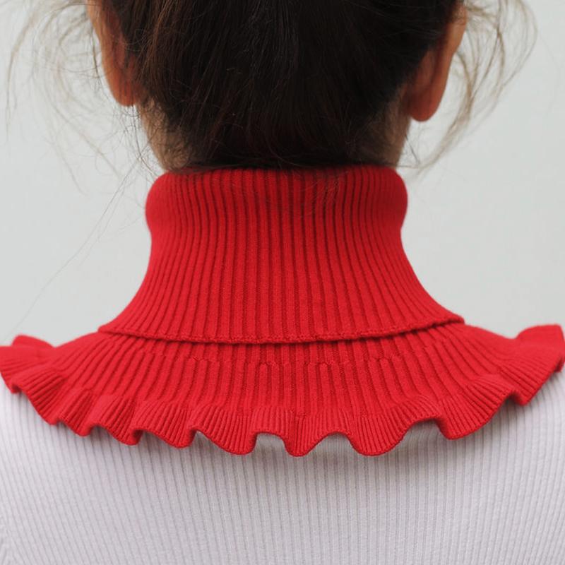 Women Warm Windproof Winter Knitted Fake Collar Turtleneck Knitted False Fake Collar