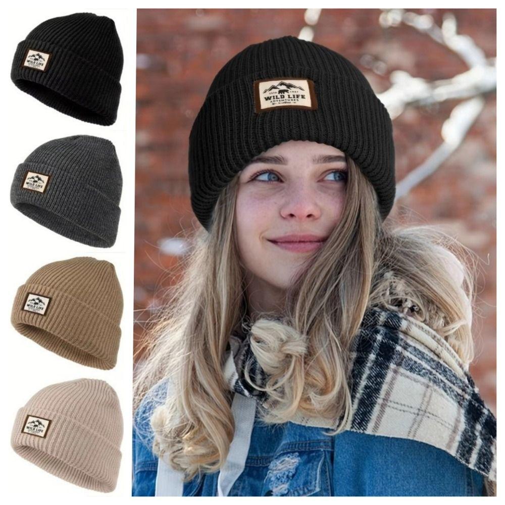 Stylish Warm Outdoor Fleece Sports Hat Knitted Windproof Beanie Hats Ear Protection Thickened Winter Cap Men Women