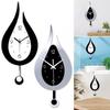 Modern Pendulum Waterdrop Wall Clock Wall Hanging Silent Clock Home Deco Acrylic