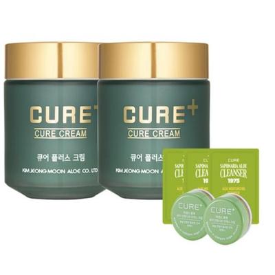 (Корейская красота) Kim Jeong-moon Aloe Cure Plus Крем (80 г х 2 шт.) + Вылечить 2X Мини (3,5 г х 2 шт.) + очищающее средство (2 мл х 3 шт.) набор