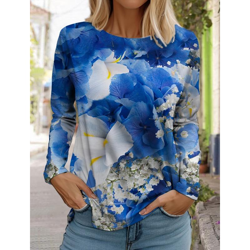 Модная женская футболка с длинным рукавом с цветочным узором, толстовка для девочек в стиле Харадзюку, одежда для взрослых с 3D-принтом в виде бабочки, женские топы, футболки